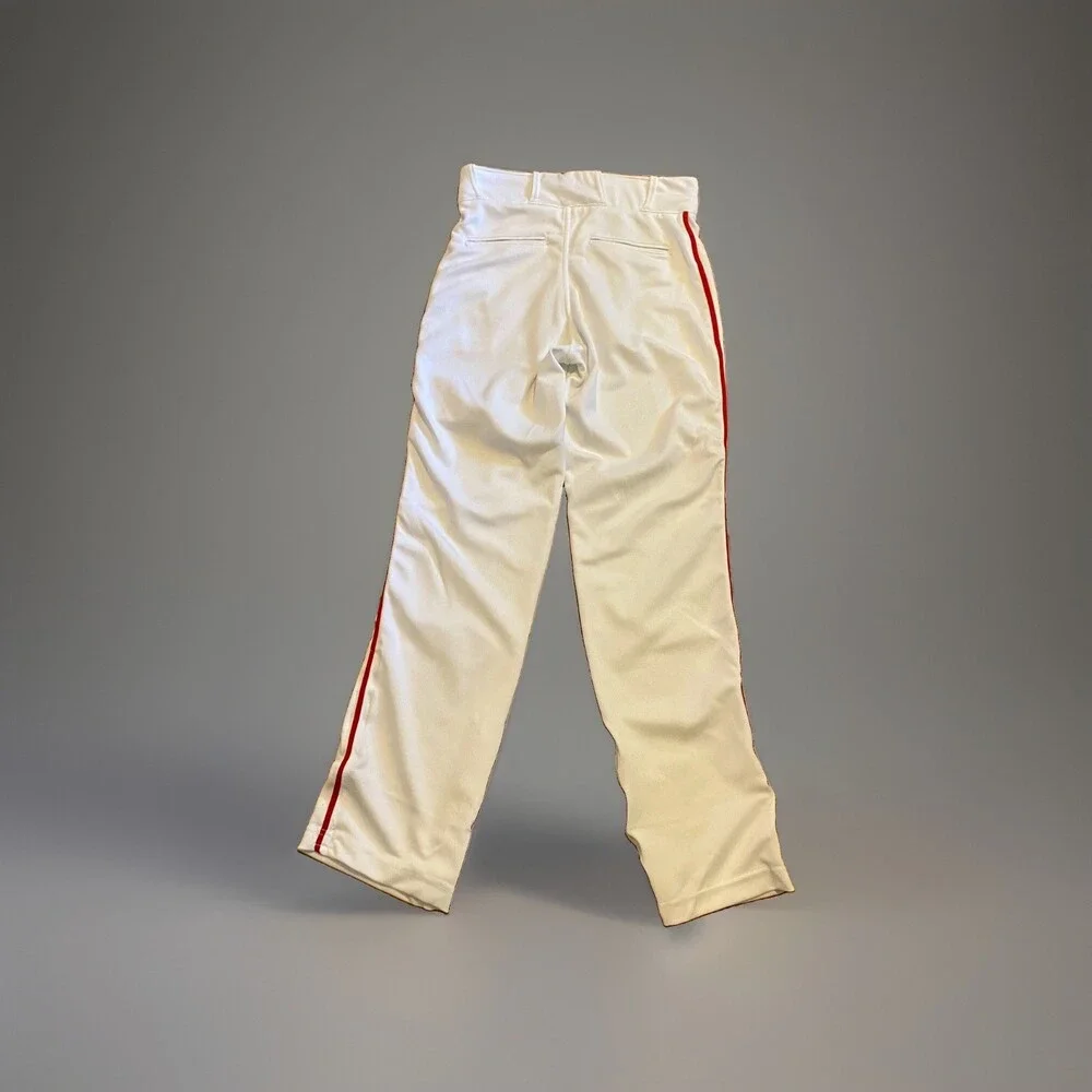 Champro Belted Youth Baseball Pants Size XL Extra Large White With Red Piping